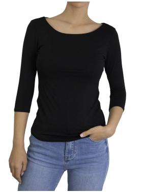 Maglia con scollo a barca con manica 3/4